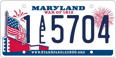 MD license plate 1AE5704