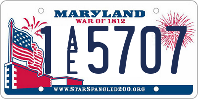 MD license plate 1AE5707