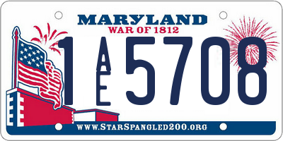MD license plate 1AE5708