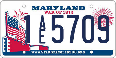 MD license plate 1AE5709