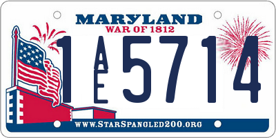 MD license plate 1AE5714
