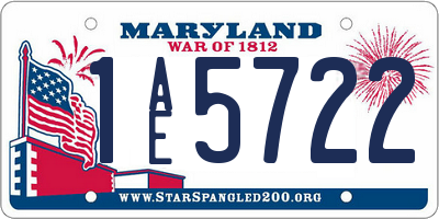 MD license plate 1AE5722