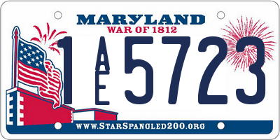 MD license plate 1AE5723