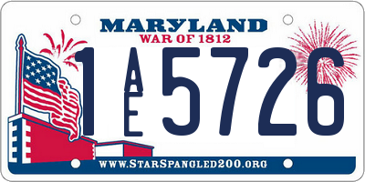 MD license plate 1AE5726