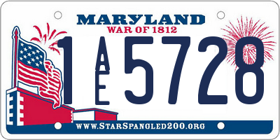 MD license plate 1AE5728