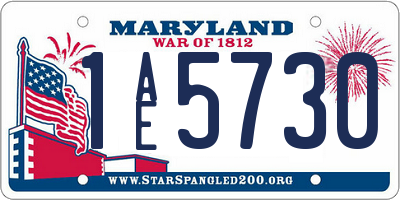 MD license plate 1AE5730