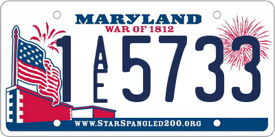 MD license plate 1AE5733
