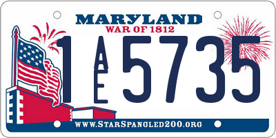 MD license plate 1AE5735