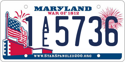 MD license plate 1AE5736