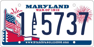 MD license plate 1AE5737