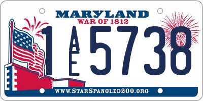 MD license plate 1AE5738