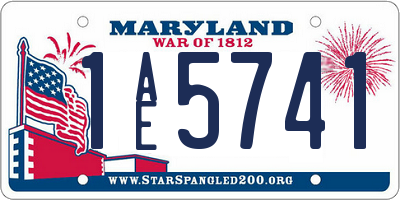 MD license plate 1AE5741