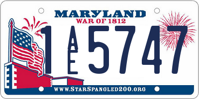 MD license plate 1AE5747