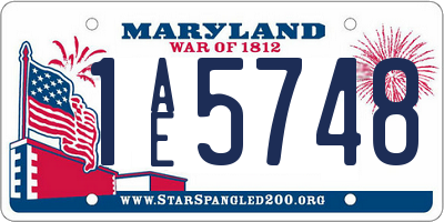 MD license plate 1AE5748
