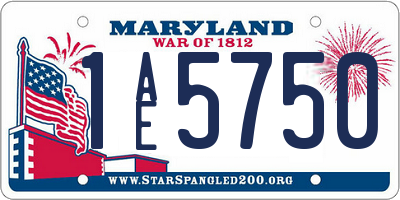 MD license plate 1AE5750