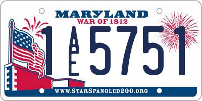 MD license plate 1AE5751