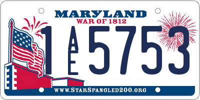 MD license plate 1AE5753