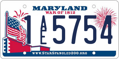 MD license plate 1AE5754