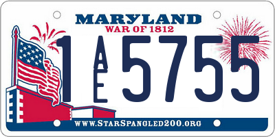 MD license plate 1AE5755