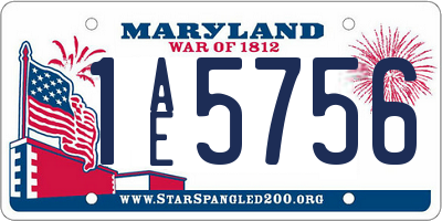 MD license plate 1AE5756