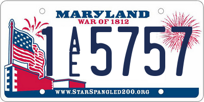 MD license plate 1AE5757