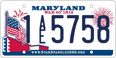 MD license plate 1AE5758