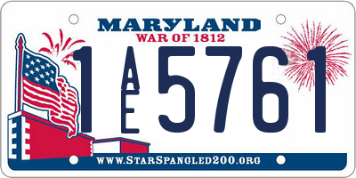 MD license plate 1AE5761