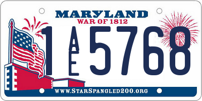 MD license plate 1AE5768