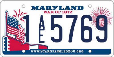 MD license plate 1AE5769