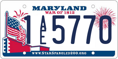 MD license plate 1AE5770