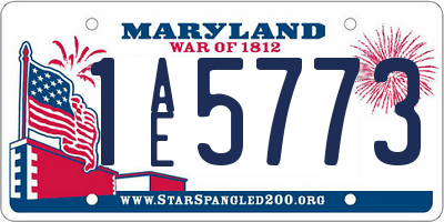 MD license plate 1AE5773