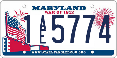 MD license plate 1AE5774