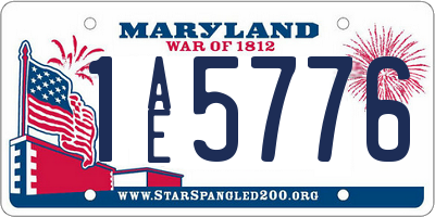 MD license plate 1AE5776