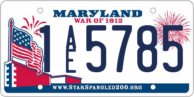 MD license plate 1AE5785
