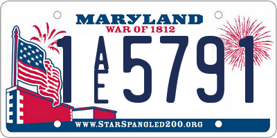 MD license plate 1AE5791