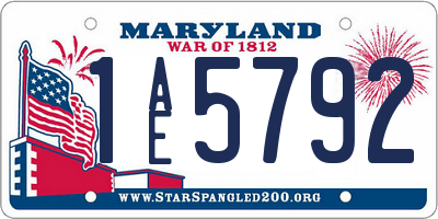 MD license plate 1AE5792