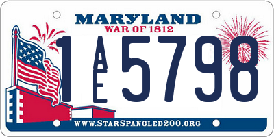 MD license plate 1AE5798
