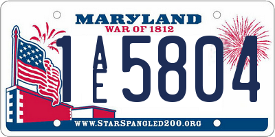 MD license plate 1AE5804