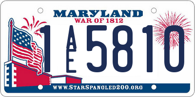 MD license plate 1AE5810