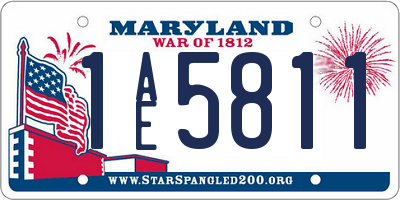 MD license plate 1AE5811