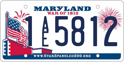 MD license plate 1AE5812