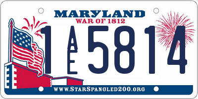 MD license plate 1AE5814