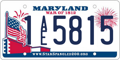 MD license plate 1AE5815