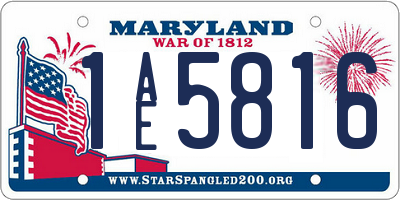 MD license plate 1AE5816