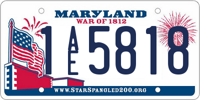 MD license plate 1AE5818