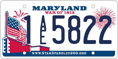 MD license plate 1AE5822
