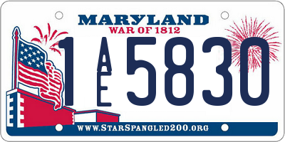 MD license plate 1AE5830