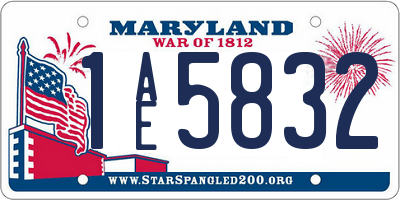 MD license plate 1AE5832