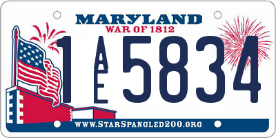 MD license plate 1AE5834