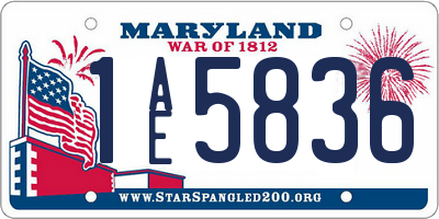 MD license plate 1AE5836